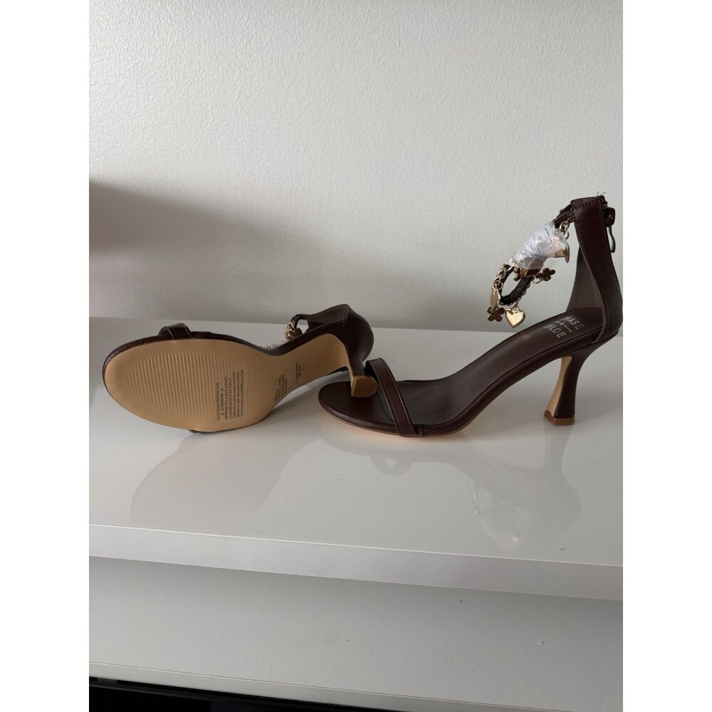 Chase + Chloe Iridessa-12 Brown Charm Ankle Strap Heels Size 7 NWT Box - Picture 8 of 10